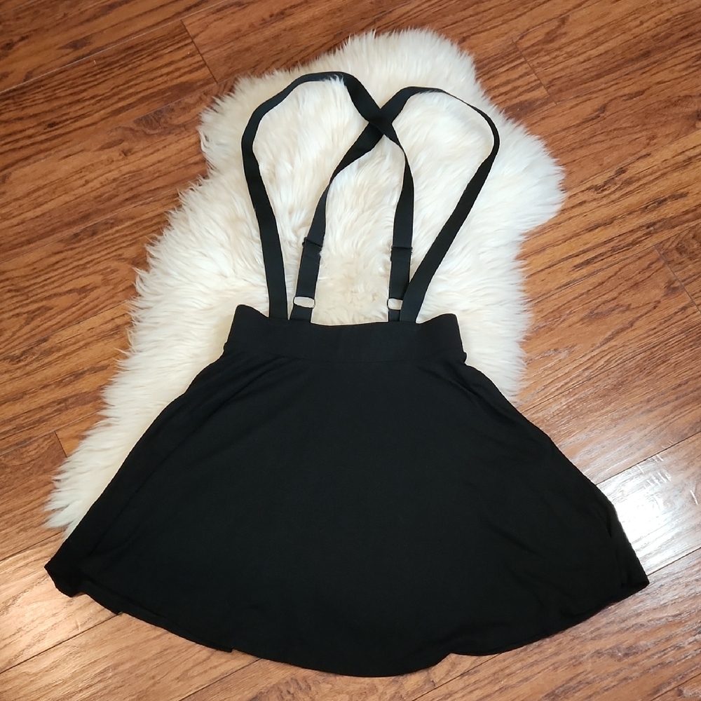 Hot Topic Black Suspender Circle Skirt